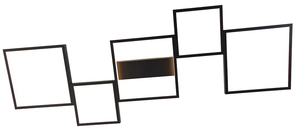 Plafoniera nera con LED dimmerabile a 3 livelli 5 luci - Lejo