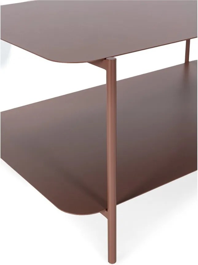 Tavolino da salotto color terracotta in metallo 58x90 cm Beatrix – MOME