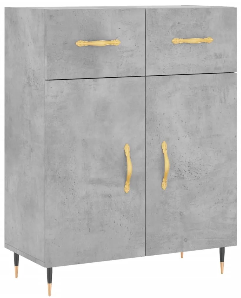 Credenza Grigio Cemento 69,5x34x180 cm in Legno Multistrato