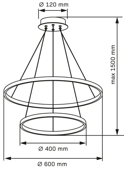 Lampadario LED a sospensione con filo LEA LED/35W/230V 4000K diametro 60 cm oro