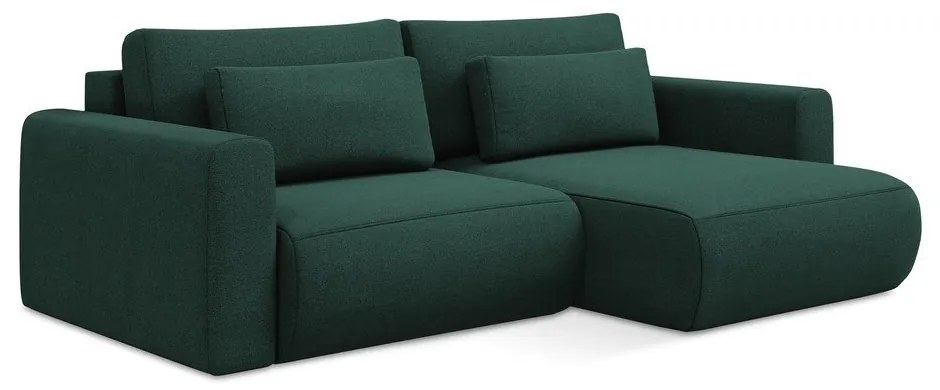 Divano angolare verde allungabile/con contenitore (con penisola a destra/con chaise lounge) Kapua – Makamii