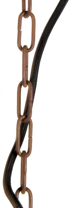 Lampada a sospensione industriale color ruggine con interno dorato - Engine