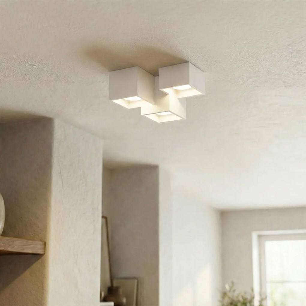 Applique da Soffitto in Gesso Pitturabile 3xGX53 - Serie ESSENZA