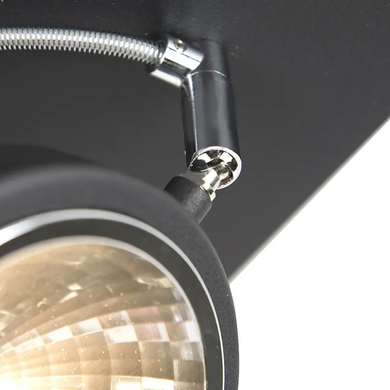 Faretto di design nero 4 luci orientabile - Nox