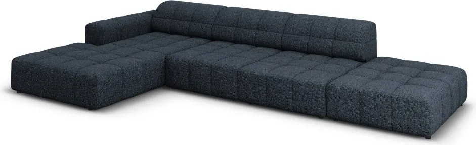 Divano angolare Chicago in ciniglia a 5 posti - L341 cm