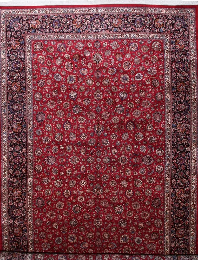 Mashad Tappeto 700x450 Blu (Iran) Annodato A Mano