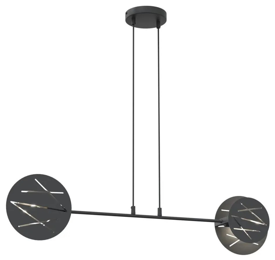 Lampadario a sospensione con filo XOTIC 2xE27/15W/230V nero