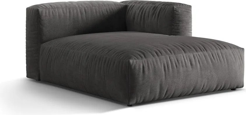 Parte divano componibile grigio (con penisola a destra) con rivestimento in velluto Martina – Micadoni