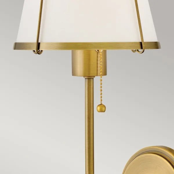 Hinkley HK-CLARKE1-DBR-OW - Applique CLARKE 1xE27/40W/230V ottone/bianco