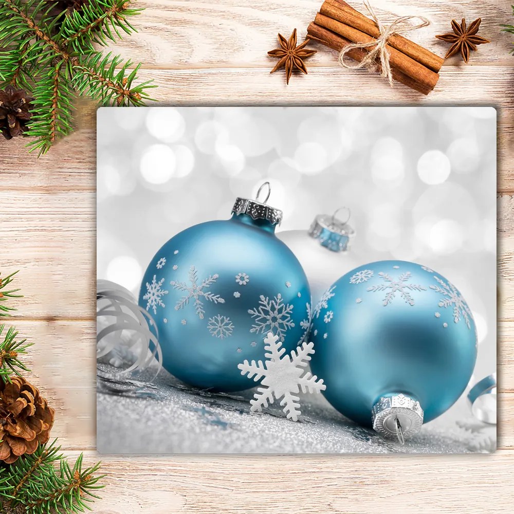 Tagliere in vetro temperato Palle di Natale Inverno Decorazioni di Natale 60x52 cm