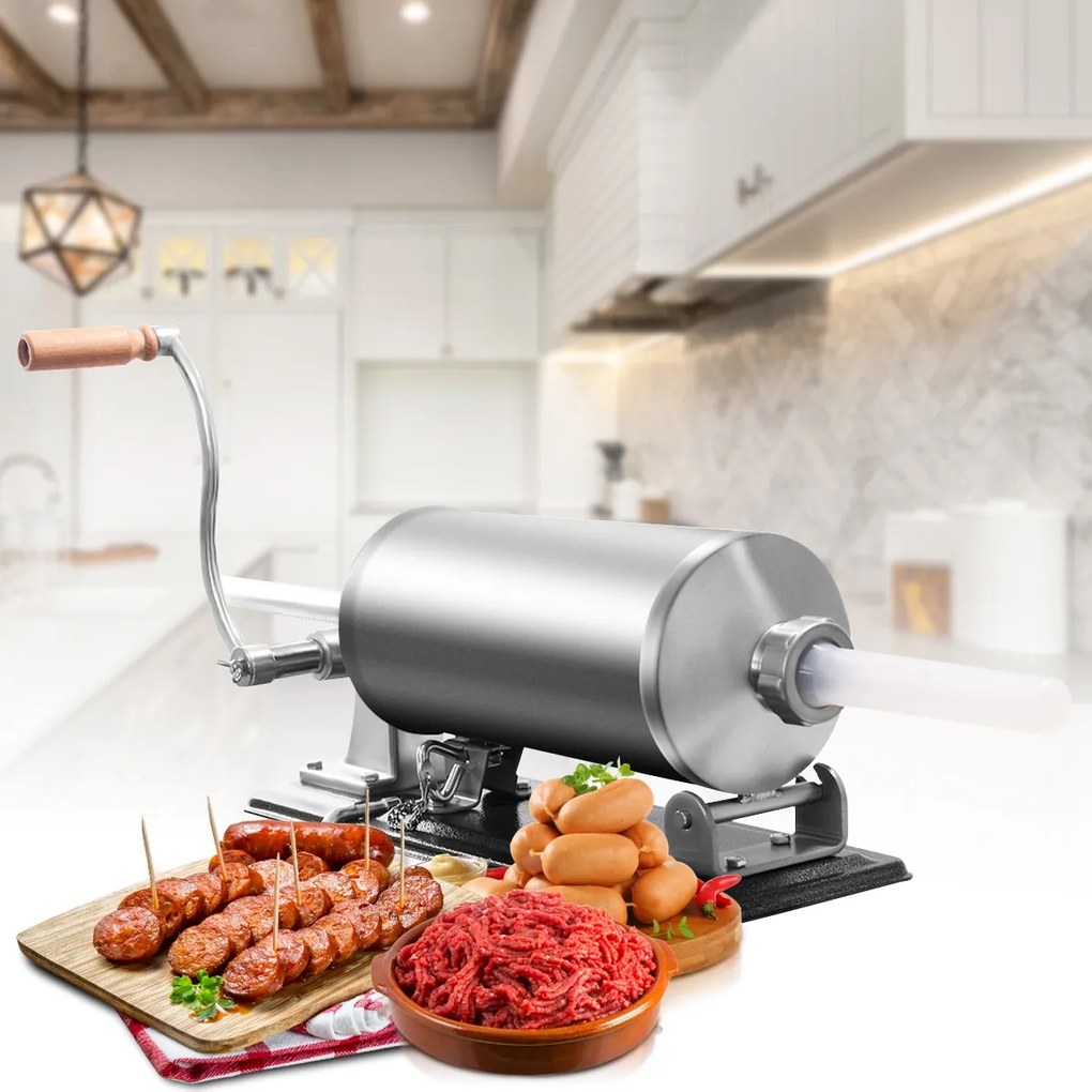 Costway 4kg Macchina insaccatrice per salsicce in acciaio inox con 4 tubi di riempimento