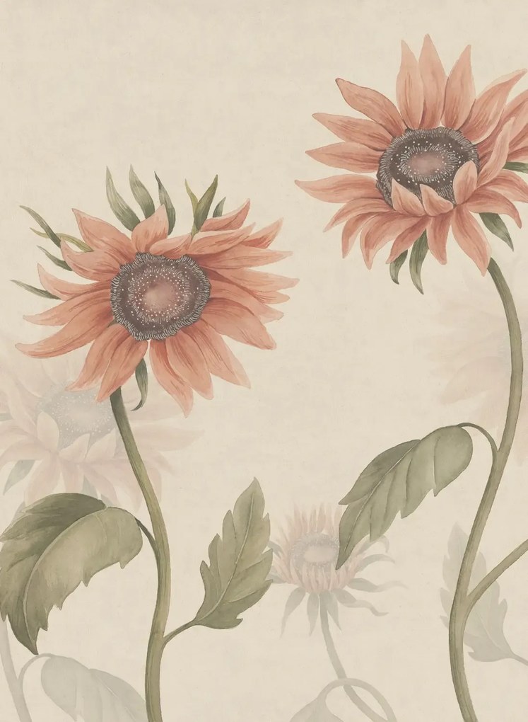 Sandberg Carta da parati panoramica Sunflowers - Peach