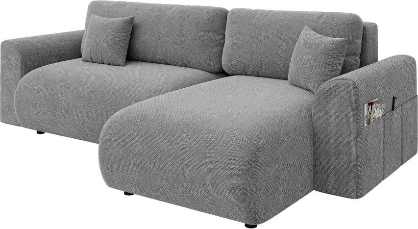 Divano angolare grigio allungabile (con composizione variabile) Lorine – Ropez