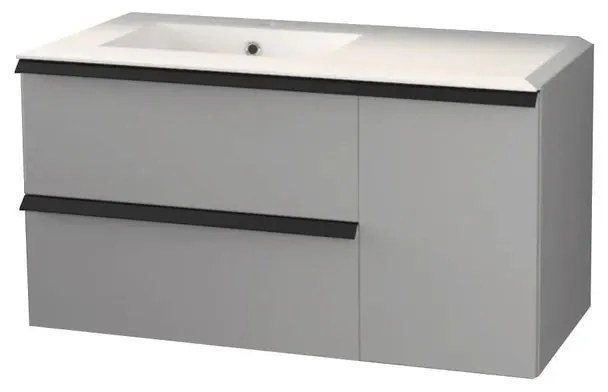 Mobile sottolavabo e lavabo Rodi per vasca a sinistra grigio nuvola L 105 x H 57 x P 46 cm