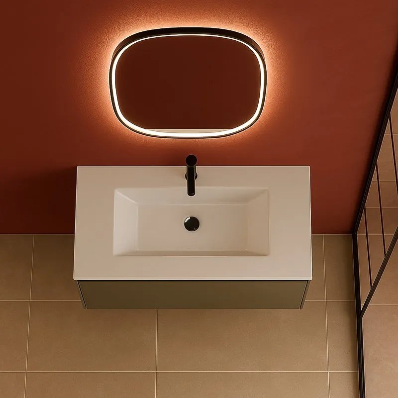 Mobile da bagno sospeso sotto lavabo Fusion L100 H40 P45 cm nocciola, 1 cassetto