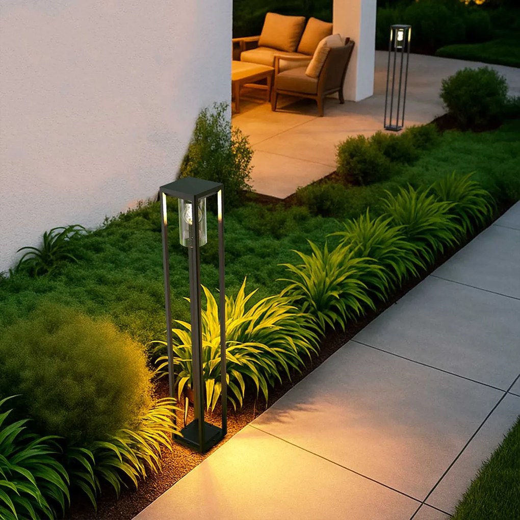 Paletto Lanterna NERO 100cm E27 - SERIE VIMO -