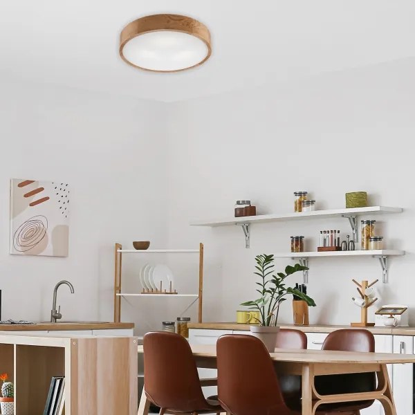 Brilagi - Plafoniera da soffitto LED RGBW dimmerabile CARVALHO, 3xE27/15W/230V, Wi‑Fi, finitura rovere, Ø 47,5 cm