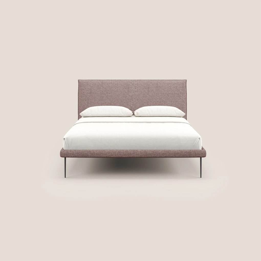 Theo letto imbottito moderno sfoderabile con piedi alti in metallo in tessuto impermeabile T10