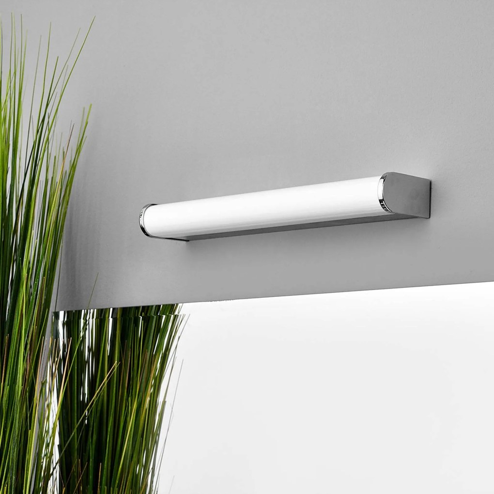 Lindby Applique a LED Philippa, arrotondata, 32 cm, cromo, IP44