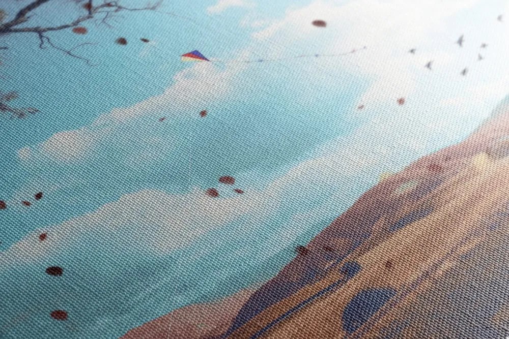 Quadro su tela – Foglie cadenti nella terra d'autunno