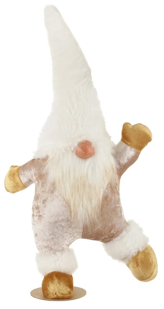 Gnomo natalizio stella in piedi bianco 65 cm