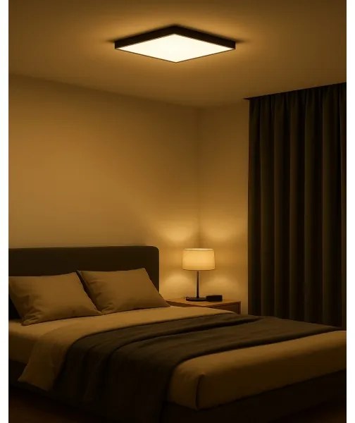 Plafoniera LED/32W/230V 3000/4000/6500K 40x40 cm nero