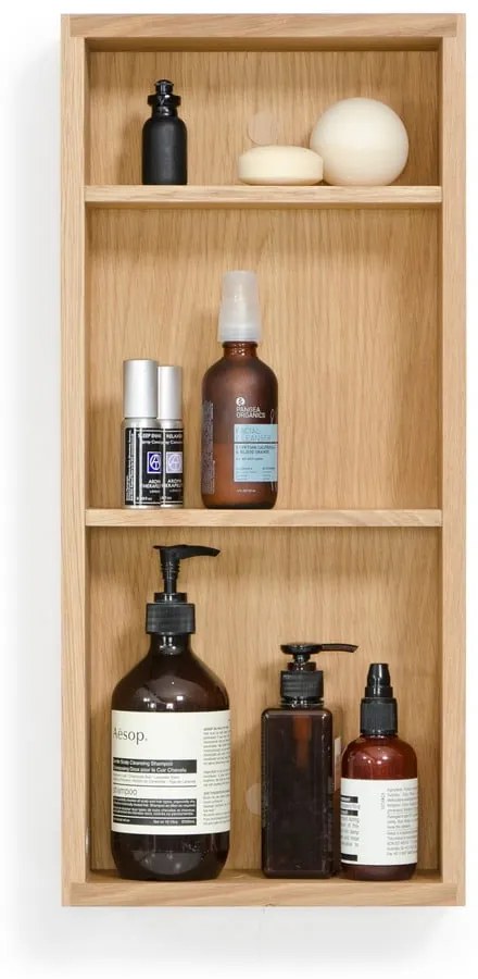 Mensola da bagno a parete in legno di quercia Slimline - Wireworks