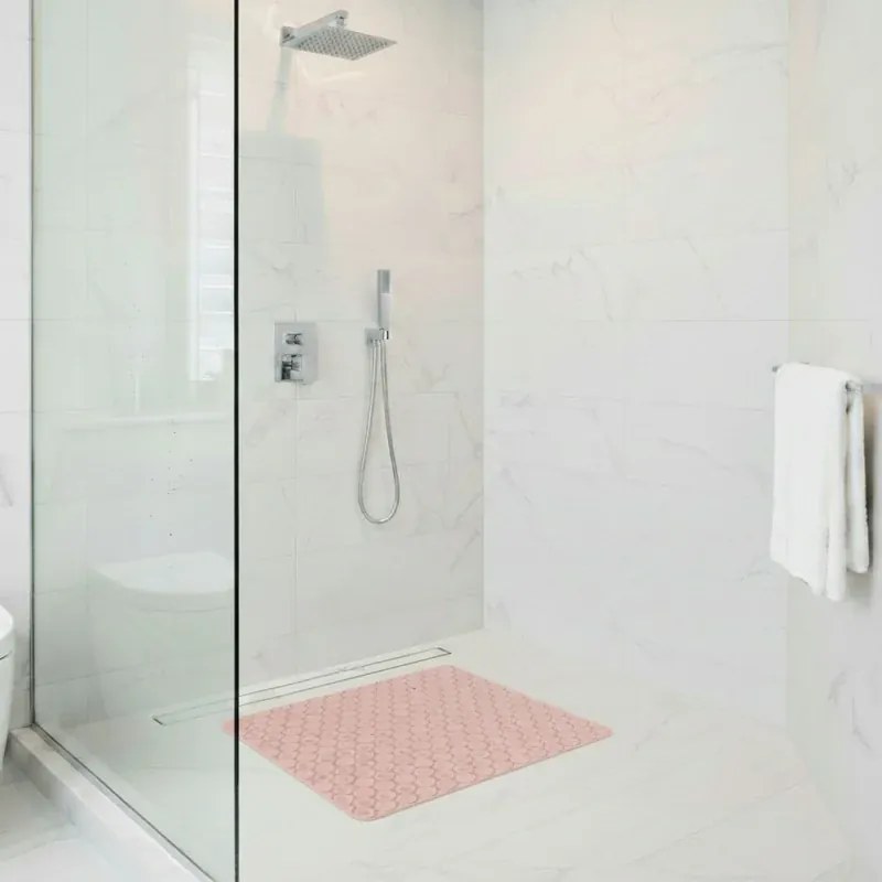 Tappeto bagno antiscivolo rosa 54x54 cm Maya