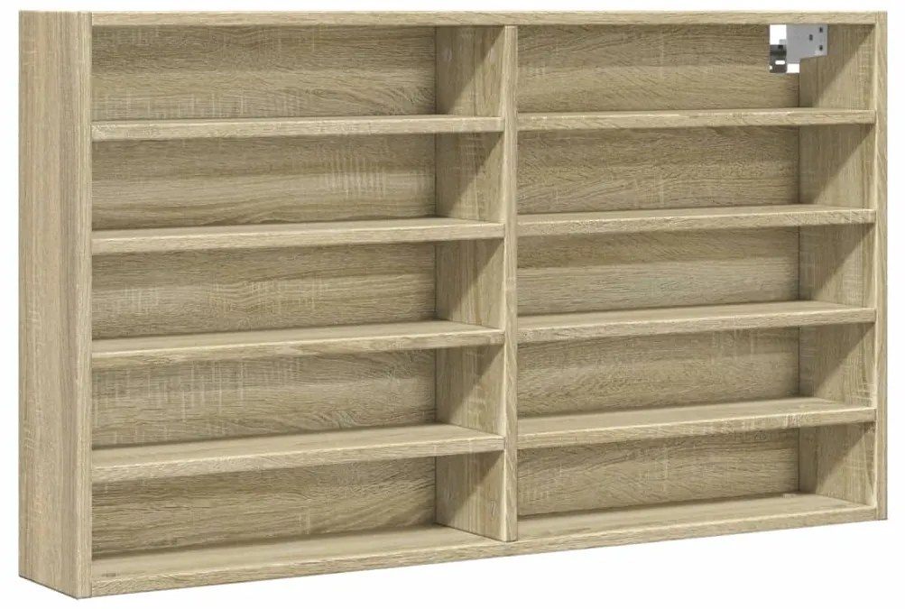 Armadietto vetrina rovere sonoma 100x15x58 cm legno multistrato