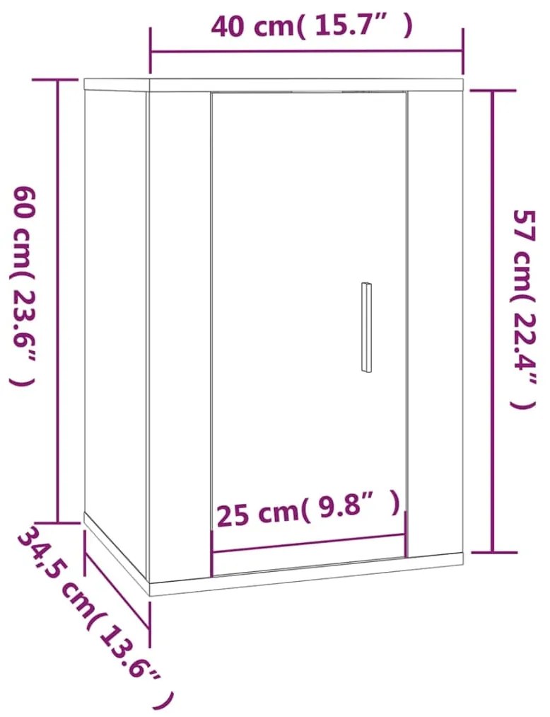 Set di Mobili Porta TV 2 pz Grigio Cemento in Legno Multistrato