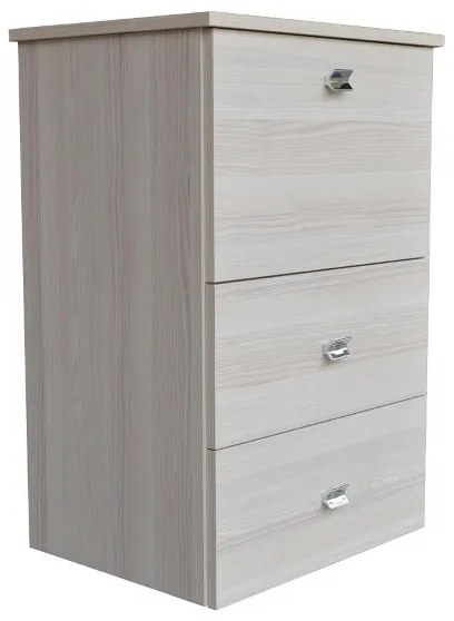Mobile stiro asse scomparsa legno Rovere Sbiancato - 1 anta 2 cassetti