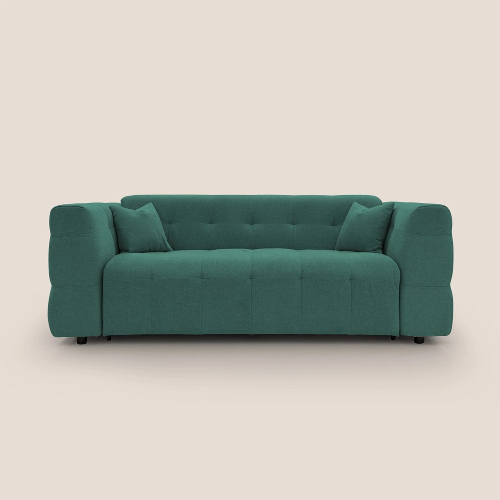 Tender Divano letto matrimoniale dal design innovativo in tessuto bouclet impermeabile T07 verde