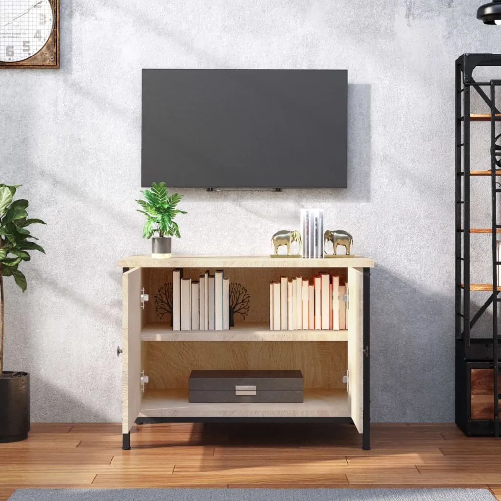Mobile tv con ante rovere sonoma 60x35x45 cm legno multistrato