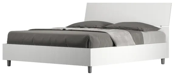 Letto matrimoniale senza rete 160x190 testata inclinata bianco frassino Demas