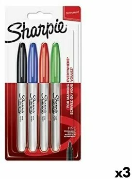 Set di Pennarelli Sharpie Multicolore 4 Pezzi (3 Unità)