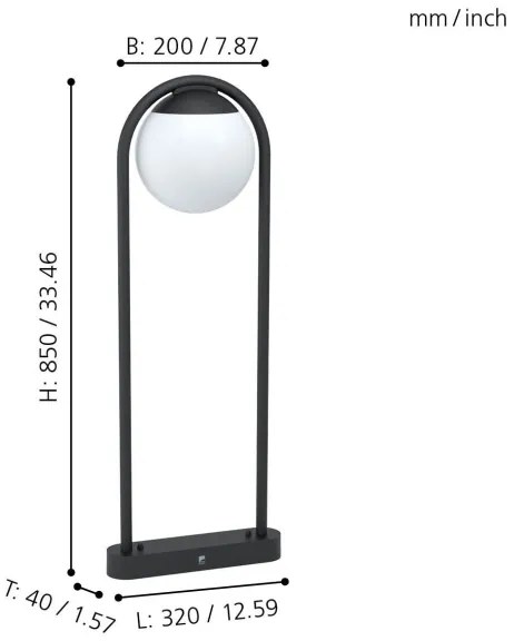 Eglo 98733 - Lampada da esterno VECCHIA 1xE27/28W/230V IP44
