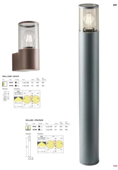 Redo 90047 - Applique per esterno FRED 1xE27/20W/230V IP54
