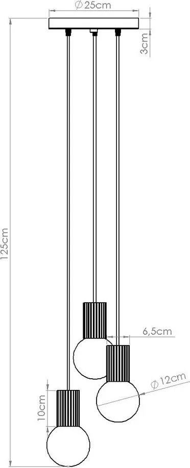 Lampadario blu scuro con paralume in vetro ø 25 cm Orbital – Sollux