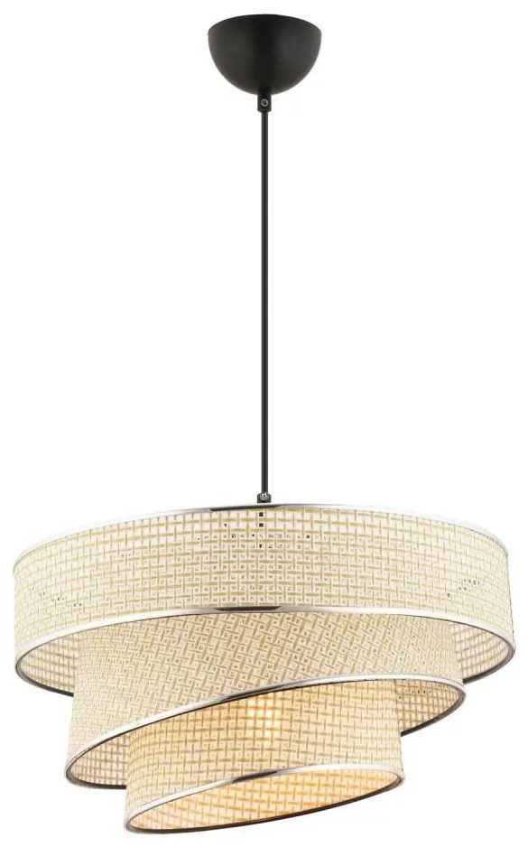 Lampadario a sospensione con cavo COUPER 1xE27/60W/230V crema/cromo lucido