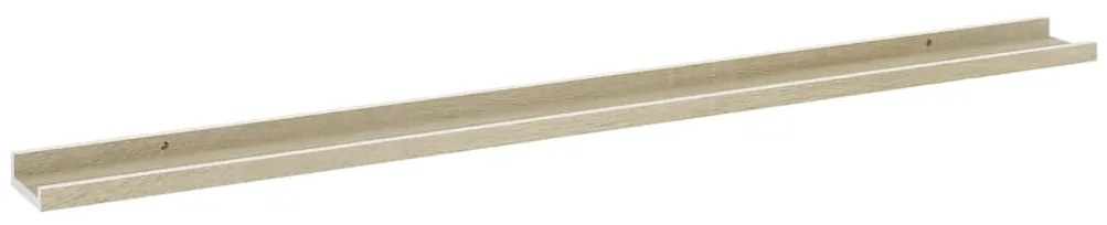 Mensole da parete 4 pz bianco e rovere sonoma 115x9x3 cm