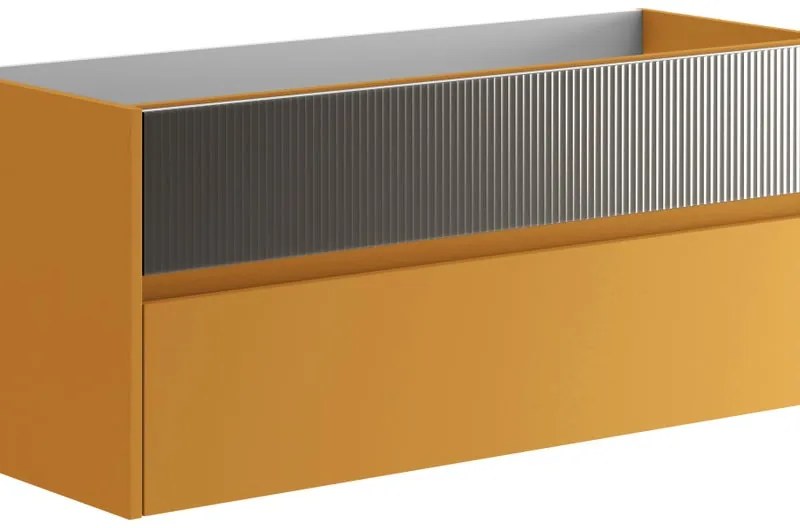 Mobile da bagno sospeso sotto lavabo L 119.5 x H 50 x P 45.5 cm beige laccato opaco, 2 cassetti VISOBATH Niwa