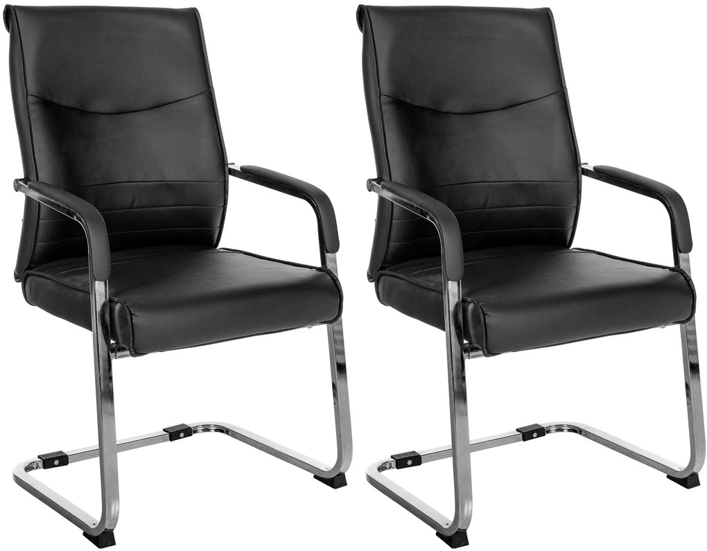 Sedie Per Visitatori Hobart: Eleganza E Comfort İn Ufficio / Schwarz / Kunstleder