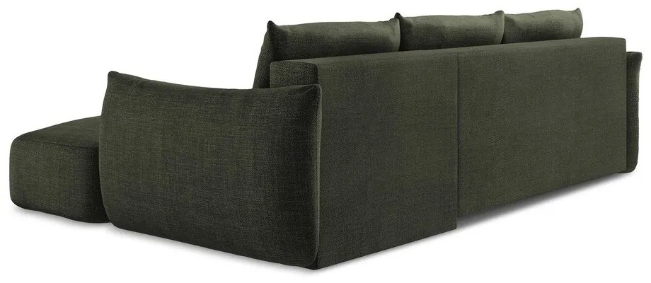 Divano angolare verde allungabile (con penisola a destra/con chaise lounge) Leila – Makamii