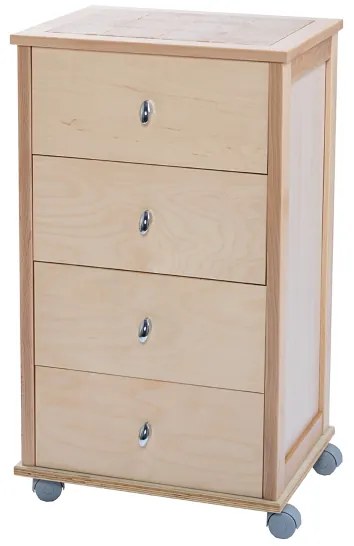 Carrello da cucina POKER con cassetti e piano in ceramica Naturale