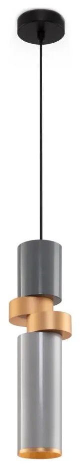 Maytoni MOD303PL-01CFL2 - Lampadario a sospensione con filo PALETTE 1xGU10/40W/230V grigio/oro