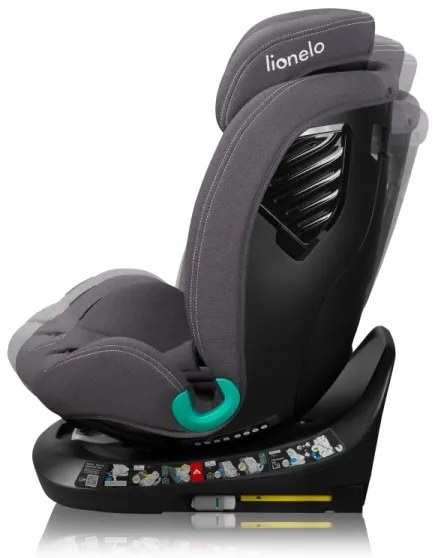 Lionelo - Seggiolino auto con base girevole BASTIAAN ONE i-Size 40-150 cm Grey Stone