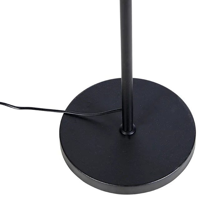 Lampada da terra nera con paralume in lino nero 45 cm regolabile - Parte
