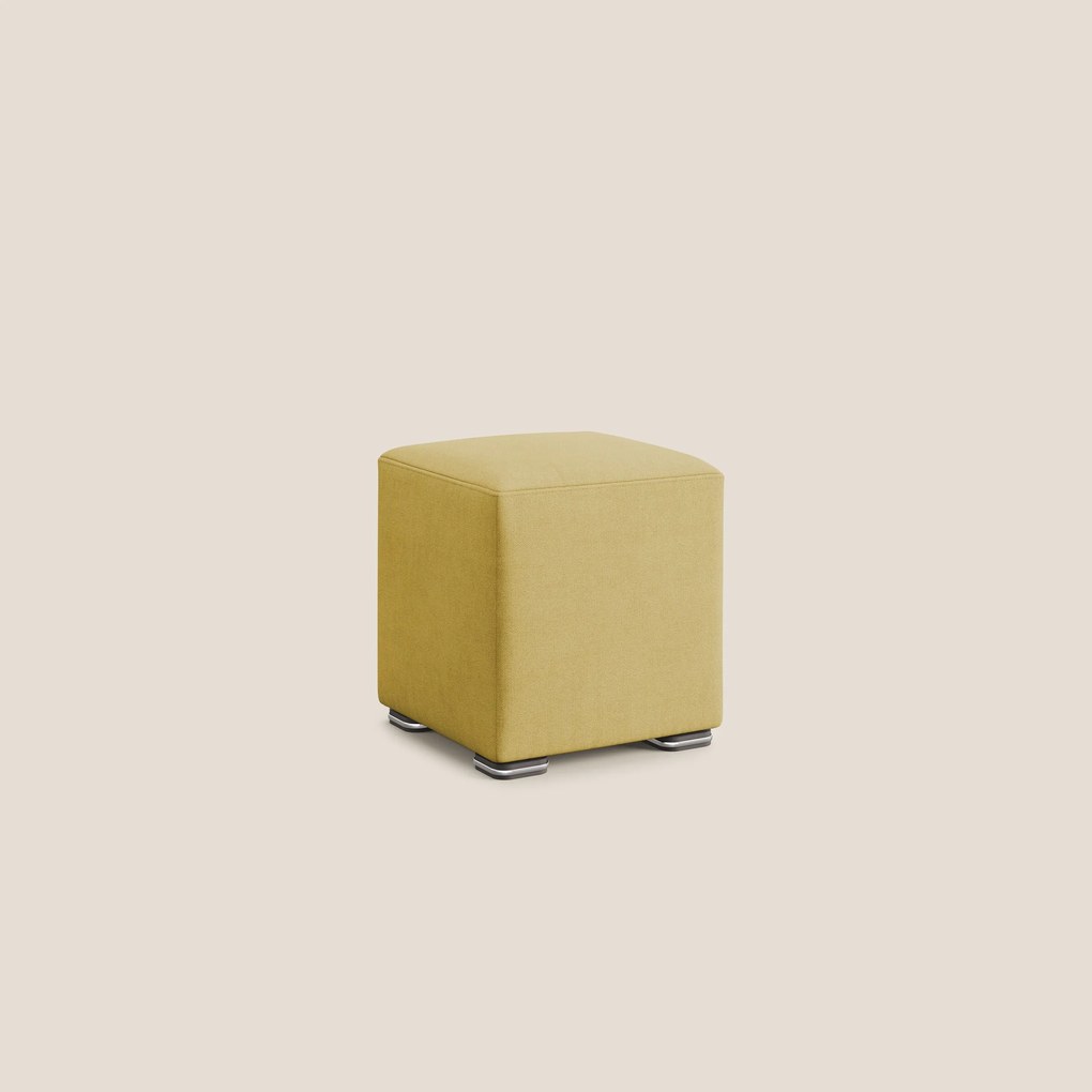 Cube pouf in tessuto morbido impermeabile T02 giallo