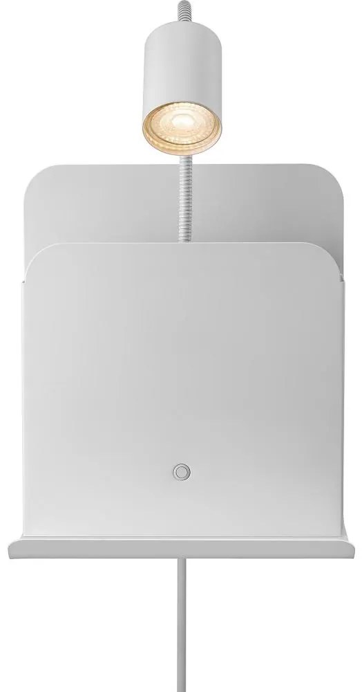 Nordlux - Lampada da parete ROOMI con mensola e USB 1xGU10/8W/230V bianco