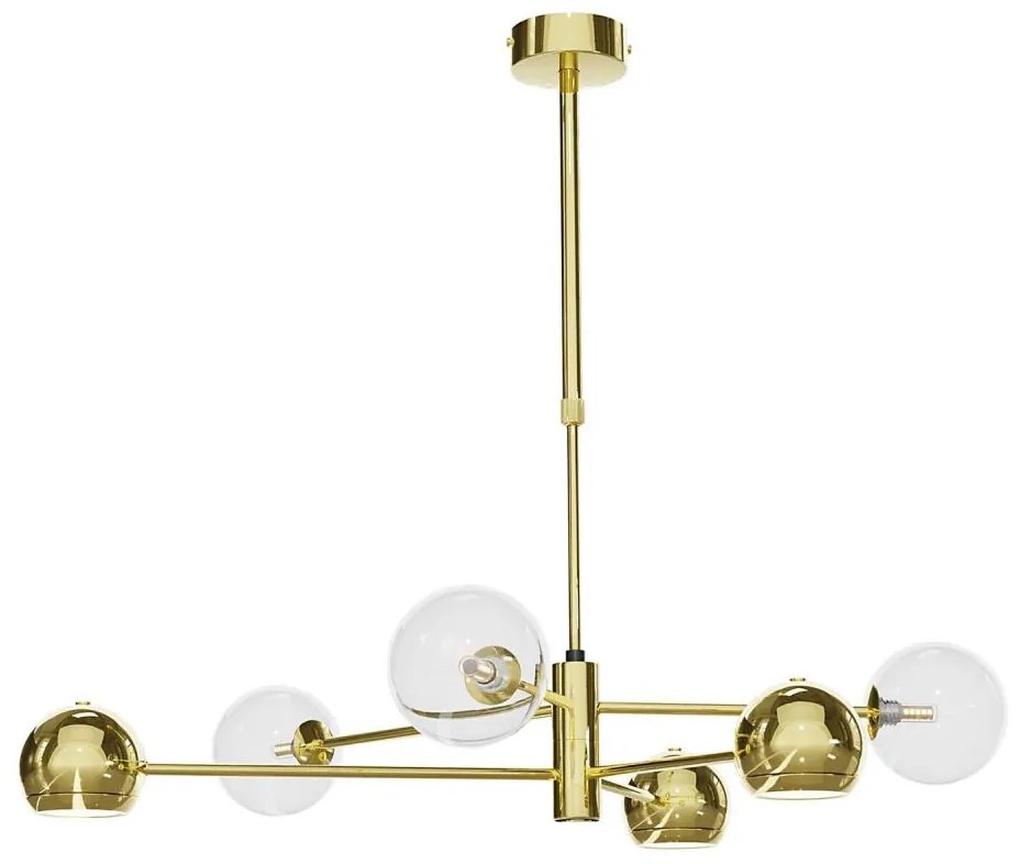 Jupiter 1964 - Lampadario a sospensione con supporto rigido MOKA 3xGU10/10W/230V + 3xG9/10W/230V oro/limpido